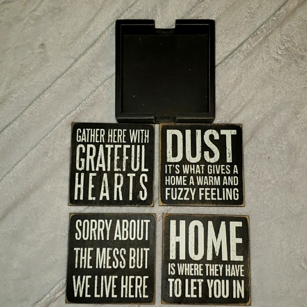 NWT- Brand New Set of 4 Coasters with Holder